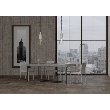 Nordica Konsolentisch mit anthrazitfarbenem Gestell – Ausziehbarer Konsolentisch 90 x 40/300 cm, Nordica Premium Eiche Natur mit anthrazitfarbenem Gestell