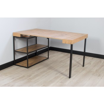 Plano Konsolentisch mit anthrazitfarbenem Gestell – Ausziehbarer Konsolentisch 90 x 40/300 cm, Plano Weiße Esche mit anthrazitfarbenem Gestell