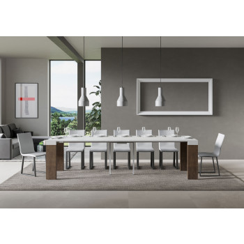 Roxell Konsolentisch – Ausziehbarer Konsolentisch 90 x 40/300 cm, Roxell Weiß-Esche