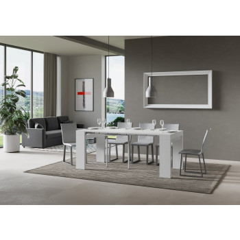 Roxell Konsolentisch – Ausziehbarer Konsolentisch 90 x 40/300 cm, Roxell Weiß-Esche