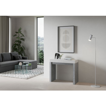Roxell Konsolentisch – Ausziehbarer Konsolentisch 90 x 40/300 cm, Roxell Weiß-Esche