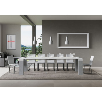 Roxell Konsolentisch – Ausziehbarer Konsolentisch 90 x 40/300 cm, Roxell Weiß-Esche