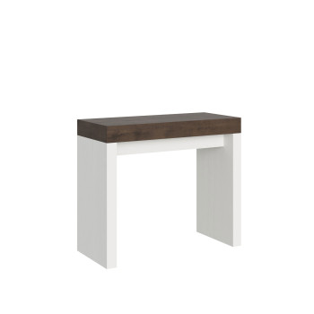 Roxell Konsolentisch – Ausziehbarer Konsolentisch 90 x 40/300 cm, Roxell Weiß-Esche