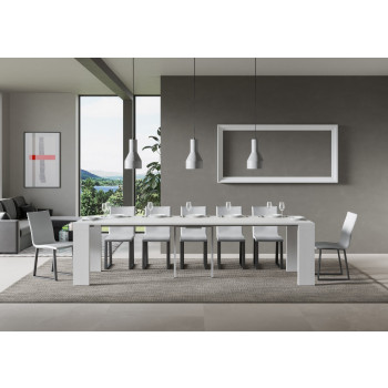 Roxell Konsolentisch – Ausziehbarer Konsolentisch 90 x 40/300 cm, Roxell Weiß-Esche