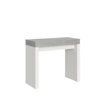 Roxell Konsolentisch – Ausziehbarer Konsolentisch 90 x 40/300 cm, Roxell Weiß-Esche