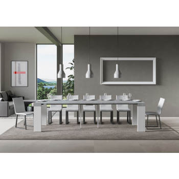 Roxell Konsolentisch – Ausziehbarer Konsolentisch 90 x 40/300 cm, Roxell Weiß-Esche