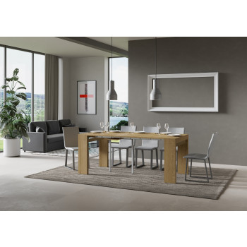 Roxell Konsolentisch – Ausziehbarer Konsolentisch 90 x 40/300 cm, Roxell Weiß-Esche