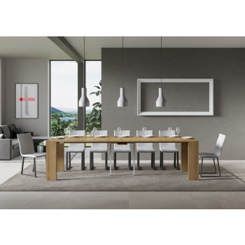 Roxell Konsolentisch – Ausziehbarer Konsolentisch 90 x 40/300 cm, Roxell Weiß-Esche