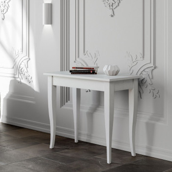 Sciabola Konsolentisch – Ausziehbarer Konsolentisch 90 x 48/204 cm, Sciabola Small, Weiß, Esche