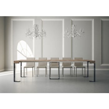 Sintesi Konsolentisch mit anthrazitfarbenem Gestell – Ausziehbarer Konsolentisch 90 x 40/300 cm, Sintesi Weißesche mit anthrazitfarbenem Gestell