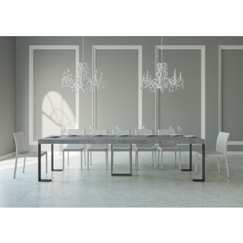 Sintesi Konsolentisch mit anthrazitfarbenem Gestell – Ausziehbarer Konsolentisch 90 x 40/300 cm, Sintesi Premium Eiche Natur mit anthrazitfarbenem Gestell