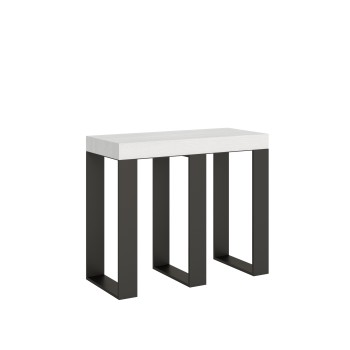 Sintesi Konsolentisch mit anthrazitfarbenem Gestell – Ausziehbarer Konsolentisch 90 x 40/300 cm, Sintesi Premium Eiche Natur mit anthrazitfarbenem Gestell
