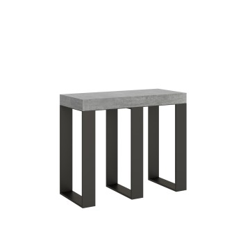 Sintesi Konsolentisch mit anthrazitfarbenem Gestell – Ausziehbarer Konsolentisch 90 x 40/300 cm, Sintesi Premium Eiche Natur mit anthrazitfarbenem Gestell