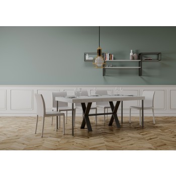 Xenia Konsolentisch mit anthrazitfarbenem Gestell – Ausziehbarer Konsolentisch 90 x 40/300 cm, Xenia Premium Eiche Natur mit anthrazitfarbenem Gestell