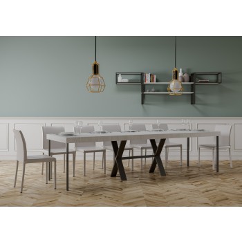 Xenia Konsolentisch mit anthrazitfarbenem Gestell – Ausziehbarer Konsolentisch 90 x 40/300 cm, Xenia Premium Eiche Natur mit anthrazitfarbenem Gestell