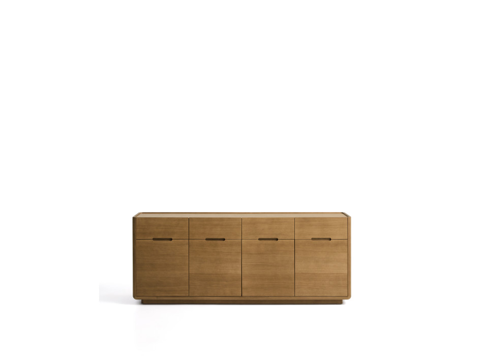 Arelida Sideboard aus Eichenfurnier und Massivholz mit hellbrauner Oberfläche, 200 x 80 cm, FSC Mix-zertifiziert
