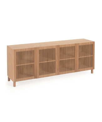 Beyla 4-türiges Sideboard aus Massivholz und Eichenfurnier, 180 x 71,5 cm, FSC 100 %