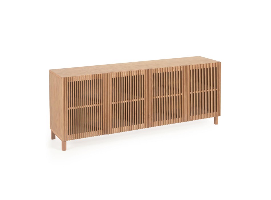 Beyla 4-türiges Sideboard aus Massivholz und Eichenfurnier, 180 x 71,5 cm, FSC 100 %
