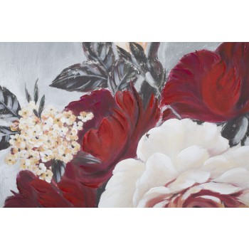 ROTE BLUME, QUADRATISCHES LEINWANDGEMÄLDE