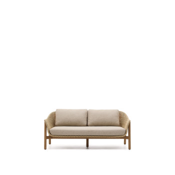 Galea 2-Sitzer-Sofa aus massivem Teakholz und synthetischem Rattan, 170,5 cm, FSC 100% FSC
