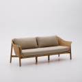 Galea 2-Sitzer-Sofa aus massivem Teakholz und synthetischem Rattan, 170,5 cm, FSC 100% FSC