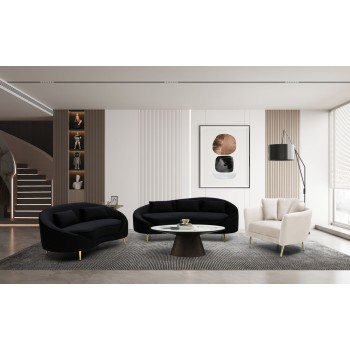 OSLO 3-Sitzer-Sofa mit schwarzen Kissen