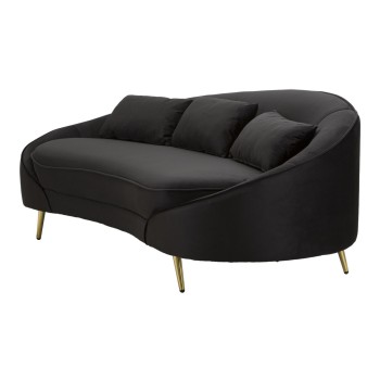 OSLO 3-Sitzer-Sofa mit schwarzen Kissen