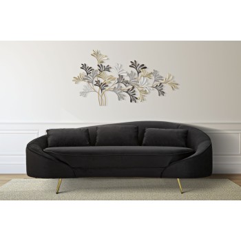 OSLO 3-Sitzer-Sofa mit schwarzen Kissen