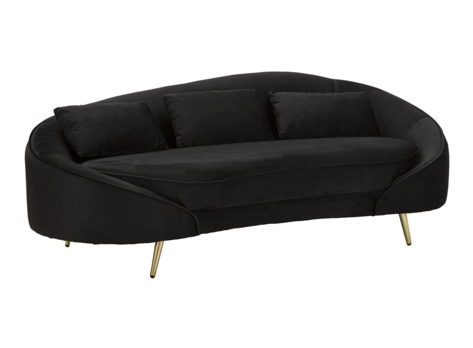 OSLO 3-Sitzer-Sofa mit schwarzen Kissen