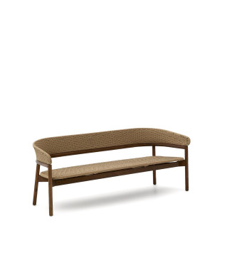 Arinella 3-Sitzer-Sofa aus massivem Akazienholz mit natürlicher Oberfläche und beigefarbenem Seil, FSC 100%