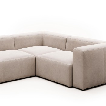 Blok 3-Sitzer Ecksofa beige 290 x 230 cm /