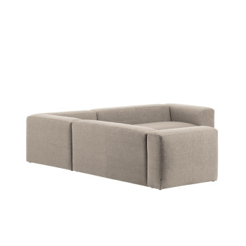 Blok 4-Sitzer-Ecksofa aus beigefarbenem Chenille, 290 x 290 cm, FSC Mix-zertifiziert
