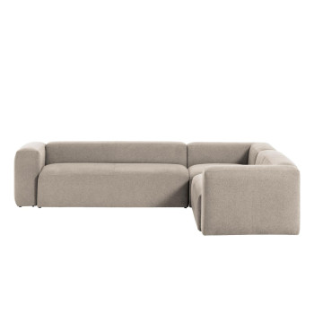 Blok 5-Sitzer-Ecksofa aus rosa Chenille, 320 x 290 cm / 290 x 320 cm, FSC Mix-zertifiziert