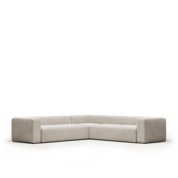 Blok 6-Sitzer-Ecksofa aus rosa Chenille, 320 x 320 cm, FSC Mix-zertifiziert