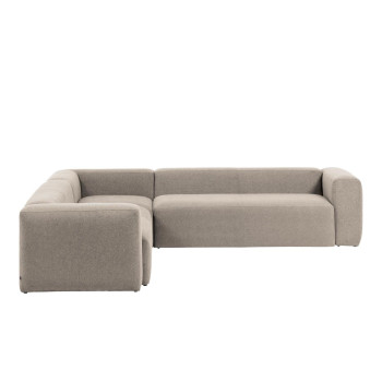 Blok 6-Sitzer-Ecksofa aus rosa Chenille, 320 x 320 cm, FSC Mix-zertifiziert