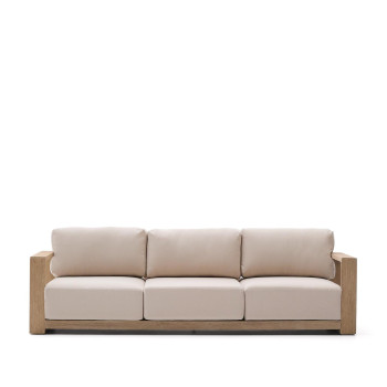Ambra 3-Sitzer-Sofa aus massivem Akazienholz mit heller Oberfläche, 249 cm, FSC 100 %
