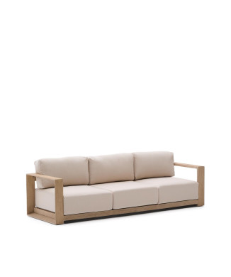 Ambra 3-Sitzer-Sofa aus massivem Akazienholz mit heller Lackierung, 249 cm, FSC 100 %