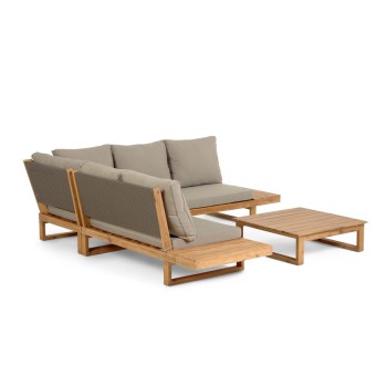 Flaviina 5-Sitzer-Ecksofa aus 100 % FSC-zertifiziertem Akazienholz