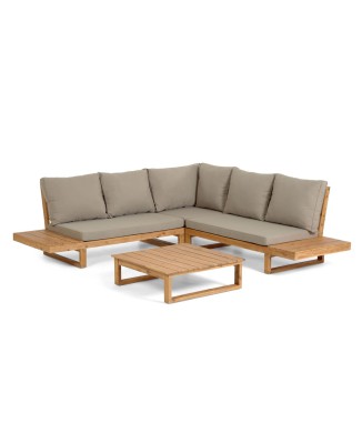 Flaviina 5-Sitzer-Ecksofa aus 100 % FSC-zertifiziertem Akazienholz