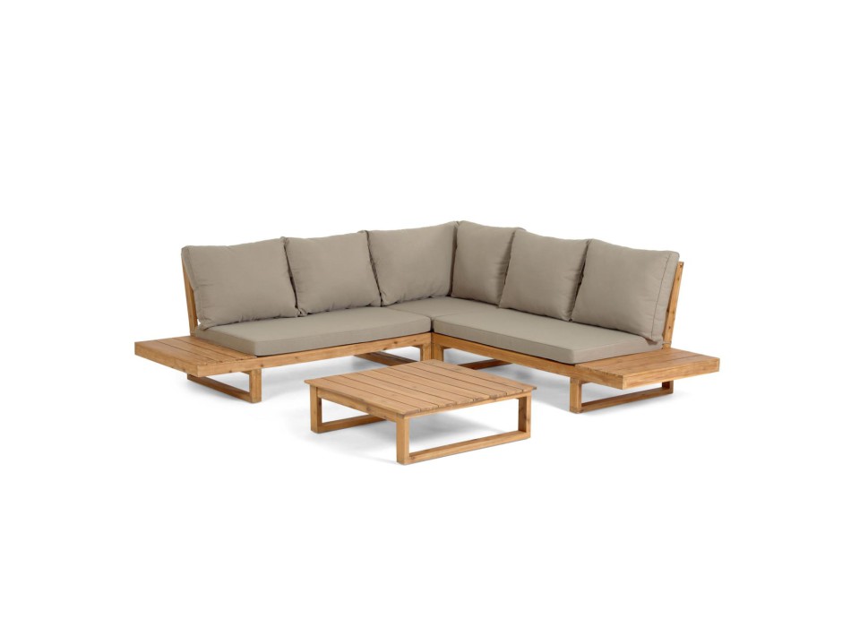 Flaviina 5-Sitzer-Ecksofa aus 100 % FSC-zertifiziertem Akazienholz
