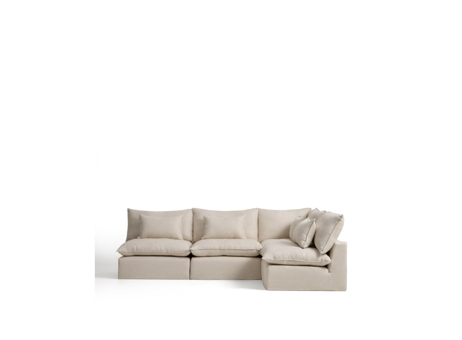Anarela 6-Sitzer modulares Ecksofa mit abnehmbarem Bezug aus Leinen und Viskose