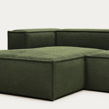 Blok 2-Sitzer-Sofa mit linker Chaiselongue aus dickem Cord