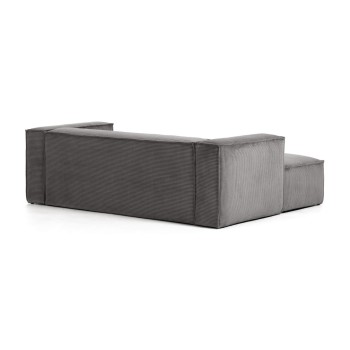 Blok 2-Sitzer-Sofa mit linker Chaiselongue aus dickem Cord