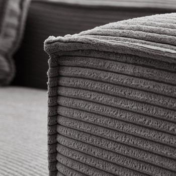 Blok 2-Sitzer-Sofa mit linker Chaiselongue aus dickem Cord