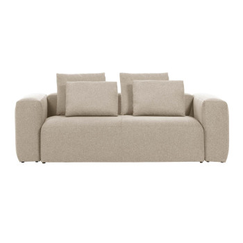 Blok 2-Sitzer-Sofa aus beigefarbenem Chenille, 210 cm, FSC Mix-zertifiziert