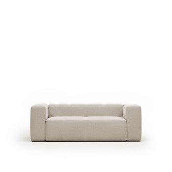 Blok 2-Sitzer-Sofa aus beigefarbenem Chenille, 210 cm, FSC Mix-zertifiziert