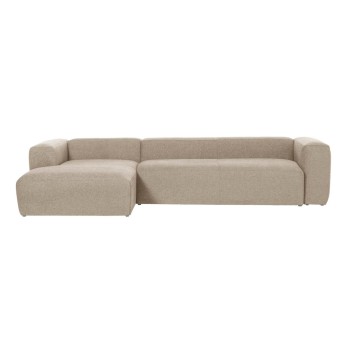 Blok 4-Sitzer-Sofa mit Chaiselongue links, beige, 330 cm