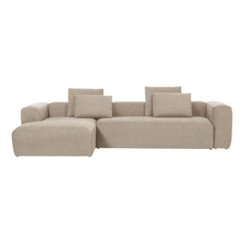 Blok 4-Sitzer-Sofa mit Chaiselongue links, beige, 330 cm