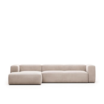Blok 4-Sitzer-Sofa mit Chaiselongue links, beige, 330 cm