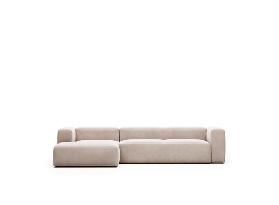 Blok 4-Sitzer-Sofa mit Chaiselongue links, beige, 330 cm